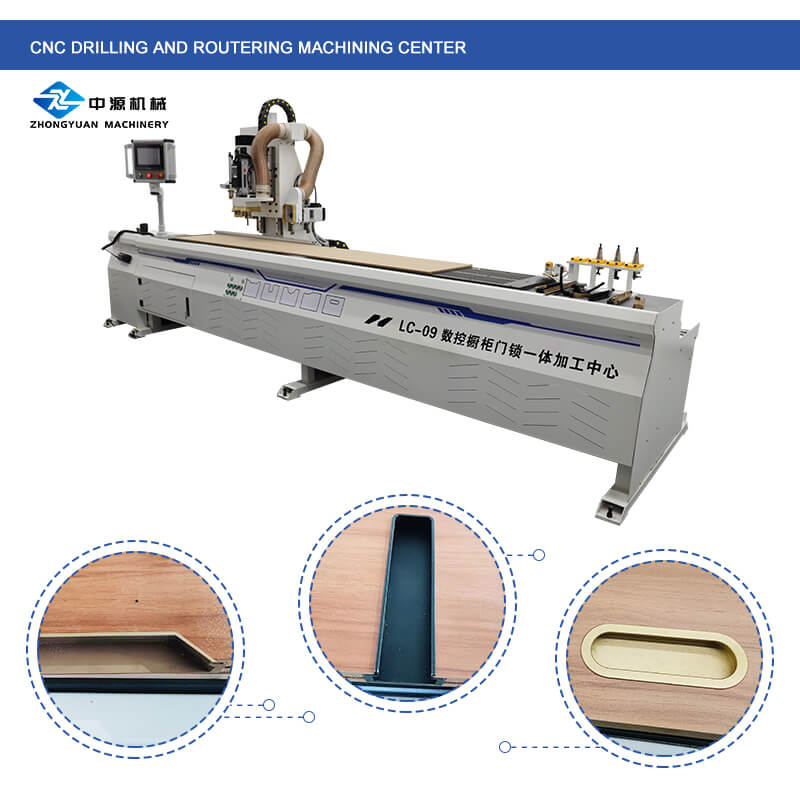 CNC Side Drilling Hole Machine Slotting Machine Wood Door Locking Machine