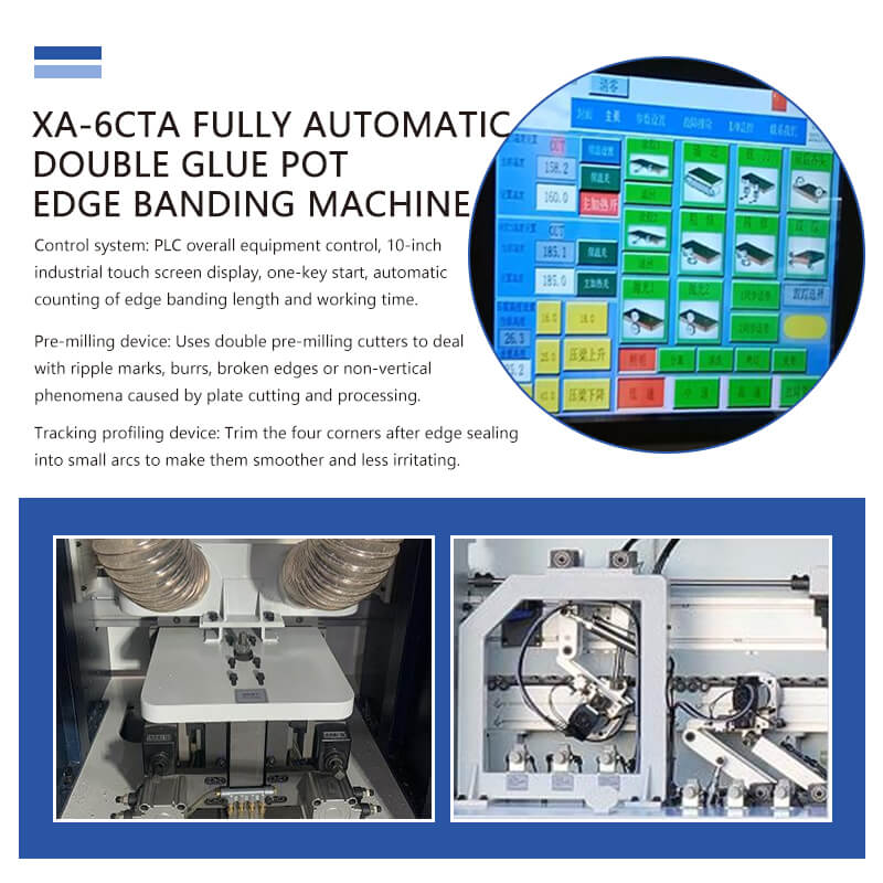 Fully Automatic Double Glue Pot Edge Banding Machine for Panel Furniture